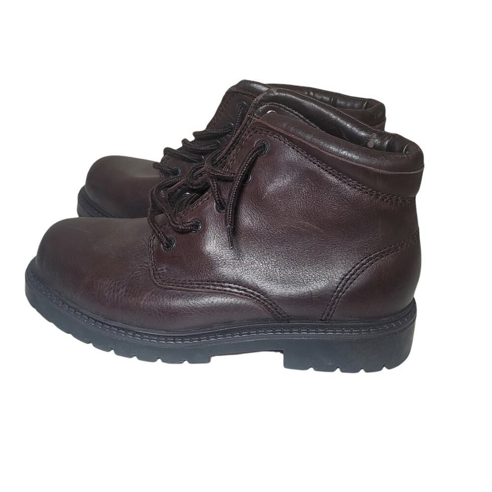 Dockers Leather Ankle Boots Size 7.5 Brown Leather Ankle High Lace Up - Picture 8 of 12